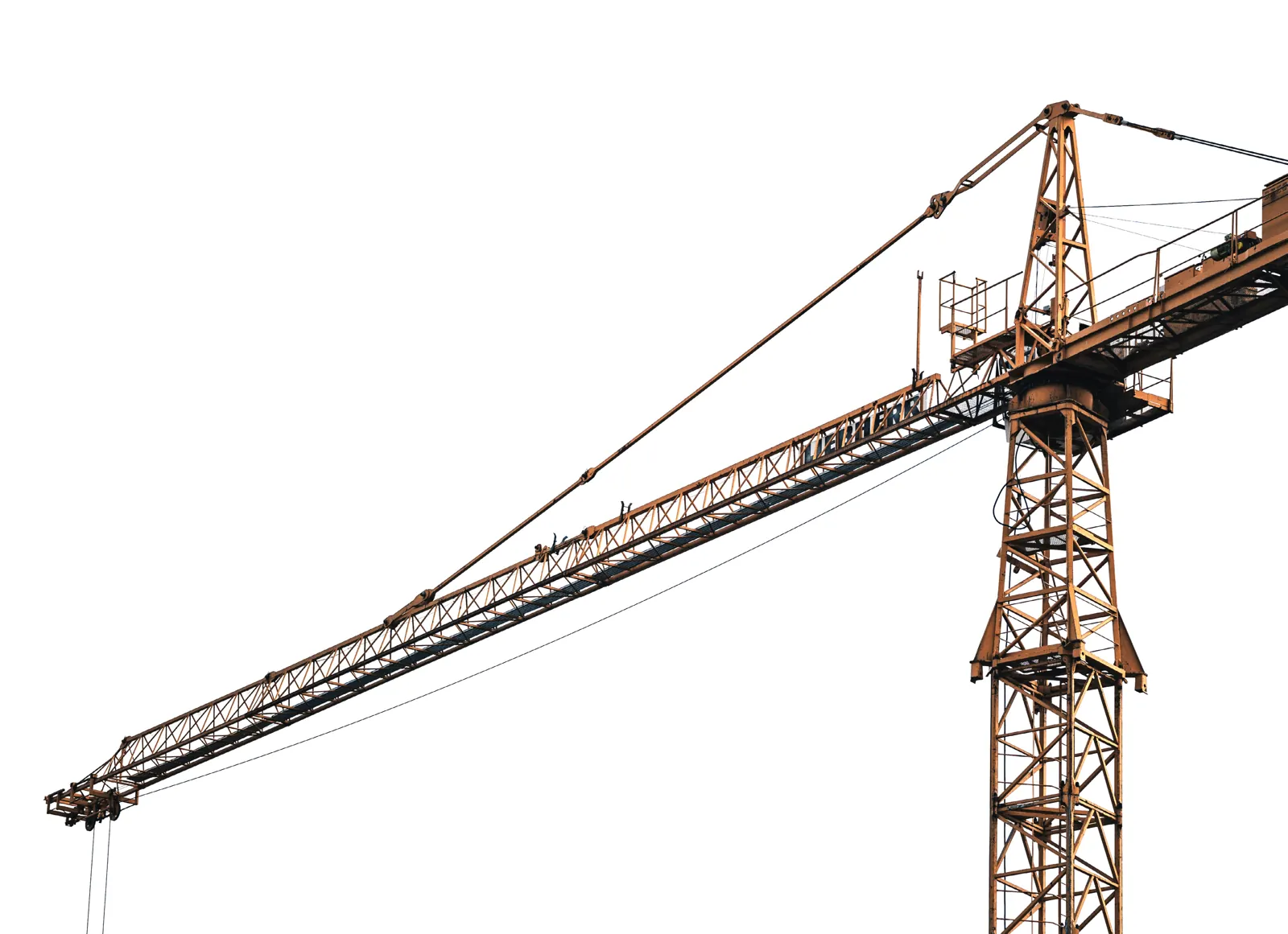 Tower crane against a white sky